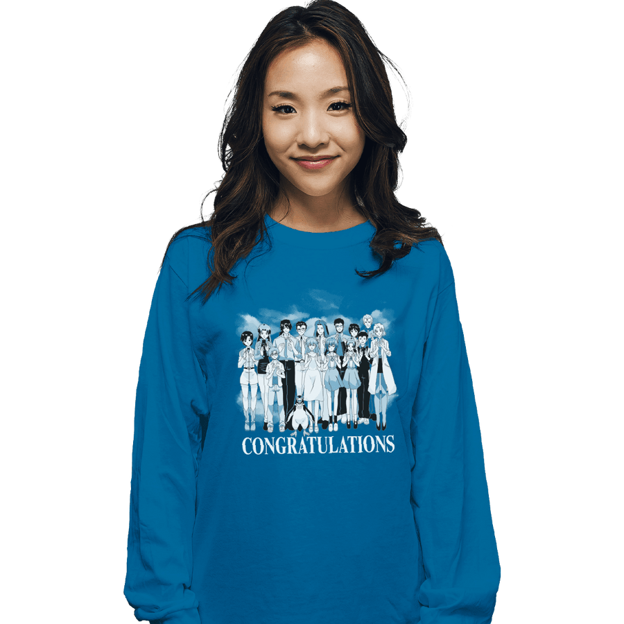 Shirts Long Sleeve Shirts, Unisex / Small / Sapphire Congratulations