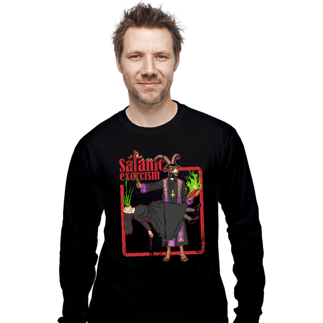 Shirts Long Sleeve Shirts, Unisex / Small / Black Satanic Exorcism