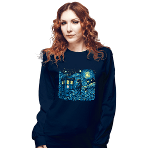 Daily_Deal_Shirts Long Sleeve Shirts, Unisex / Small / Navy Dreams Of Time And Space