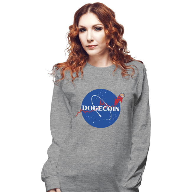 Daily_Deal_Shirts Long Sleeve Shirts, Unisex / Small / Sports Grey Nasa Doge