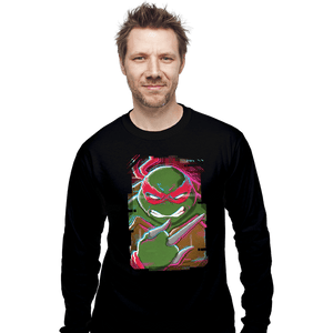 Daily_Deal_Shirts Long Sleeve Shirts, Unisex / Small / Black Glitch Raphael