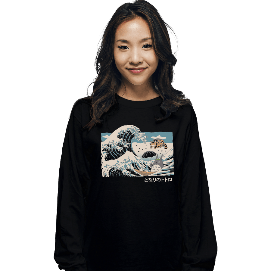 Shirts Long Sleeve Shirts, Unisex / Small / Black The Great Wave Of Spirits