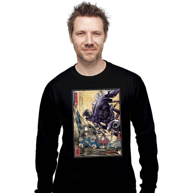 Daily_Deal_Shirts Long Sleeve Shirts, Unisex / Small / Black Aliens In Japan