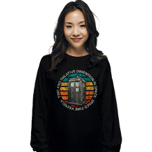 Load image into Gallery viewer, Shirts Long Sleeve Shirts, Unisex / Small / Black Retro Tardis Sun

