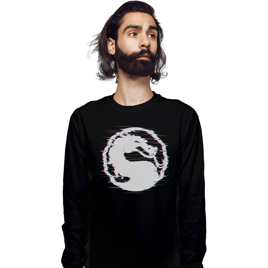 Shirts Long Sleeve Shirts, Unisex / Small / Black Mortal Glitch