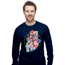 Load image into Gallery viewer, Daily_Deal_Shirts Long Sleeve Shirts, Unisex / Small / Navy Robot Hearts
