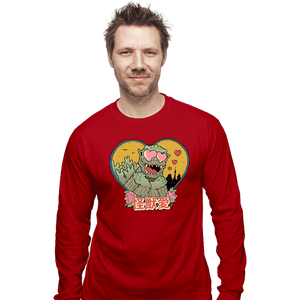 Daily_Deal_Shirts Long Sleeve Shirts, Unisex / Small / Red Kaiju Love