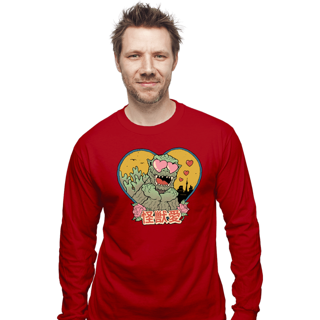 Daily_Deal_Shirts Long Sleeve Shirts, Unisex / Small / Red Kaiju Love