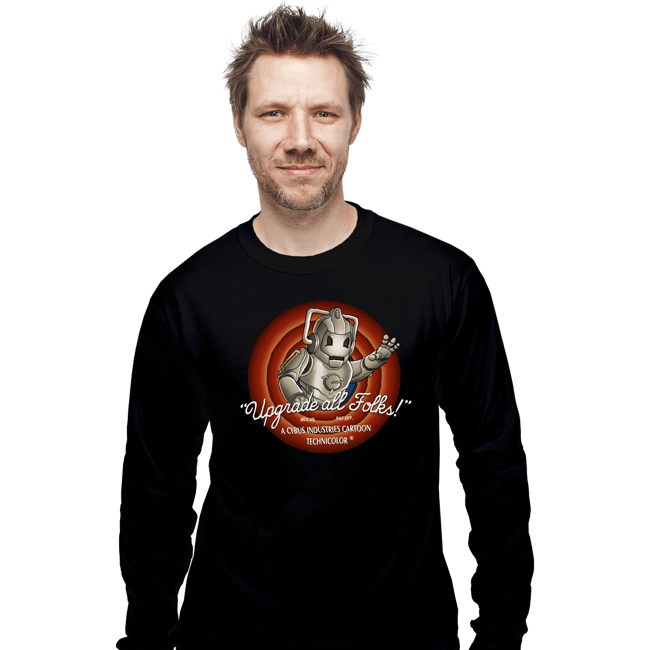 Shirts Long Sleeve Shirts, Unisex / Small / Black Upgrade All Folk