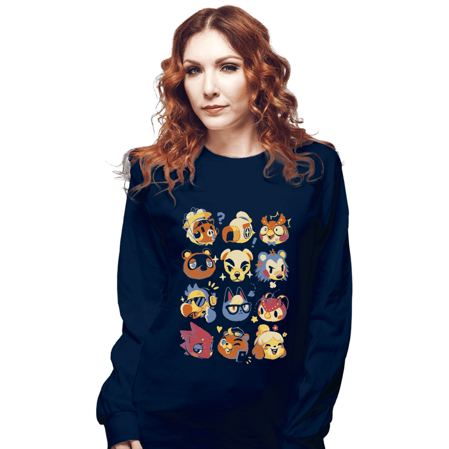Shirts Long Sleeve Shirts, Unisex / Small / Navy Island Faces