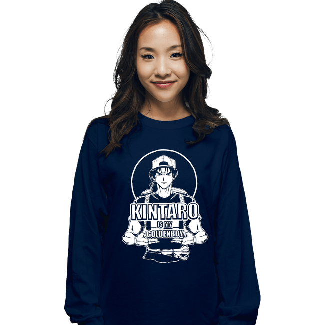 Daily_Deal_Shirts Long Sleeve Shirts, Unisex / Small / Navy Kintaro Is My Goldenboy