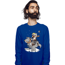 Load image into Gallery viewer, Shirts Long Sleeve Shirts, Unisex / Small / Royal Blue Mario Strikes Back
