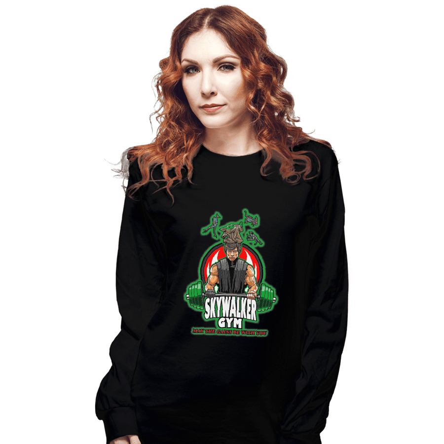Shirts Long Sleeve Shirts, Unisex / Small / Black Skywalker Gym