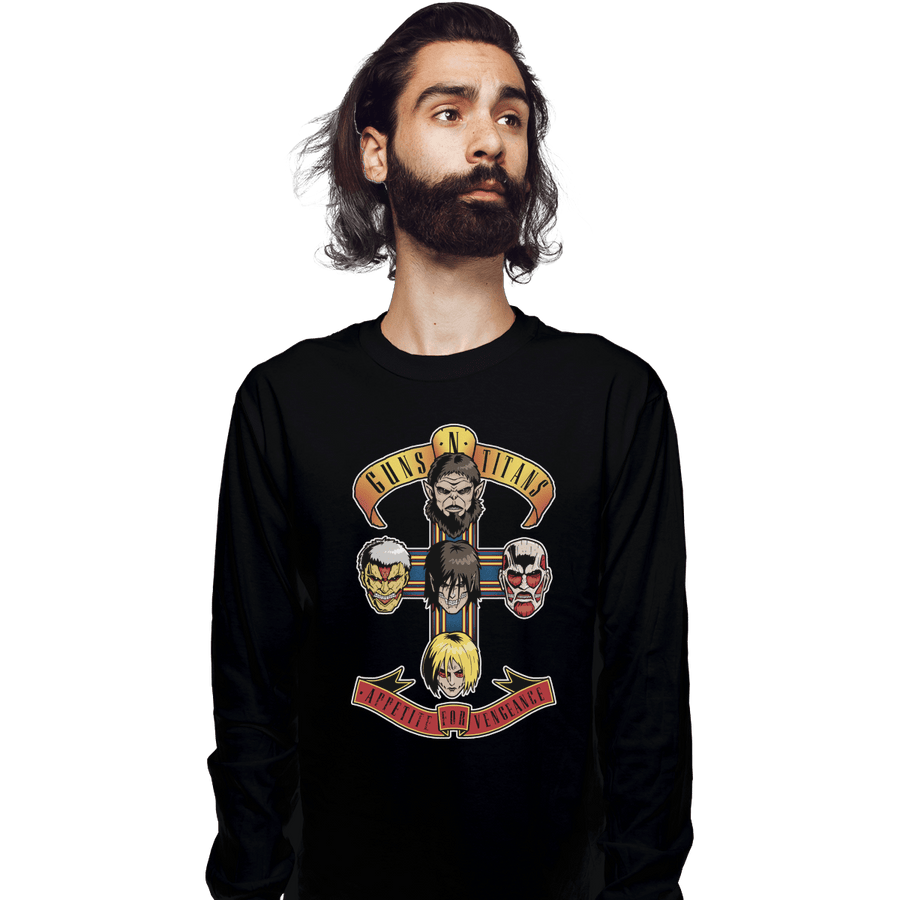 Shirts Long Sleeve Shirts, Unisex / Small / Black Guns N Titans