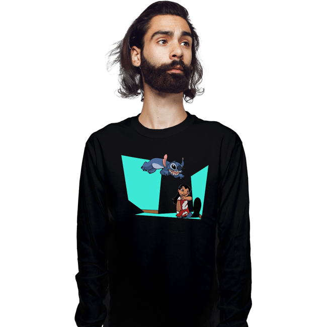 Secret_Shirts Long Sleeve Shirts, Unisex / Small / Black Alien And Girl
