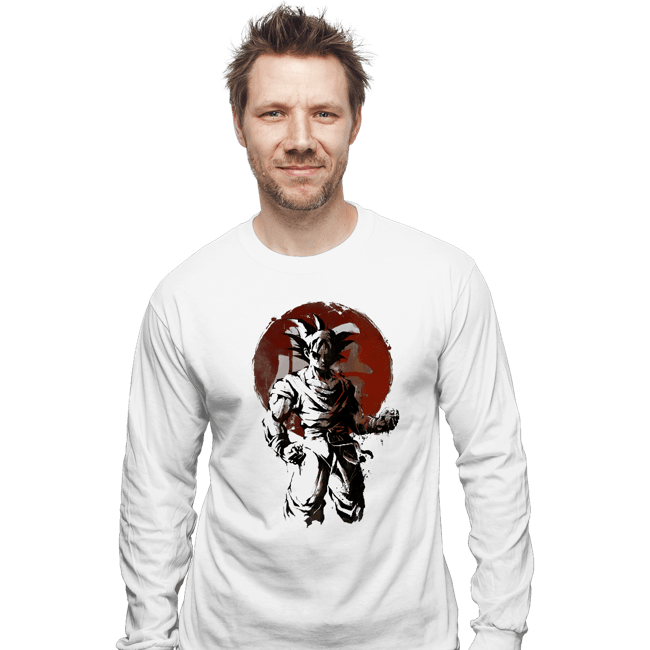 Shirts Long Sleeve Shirts, Unisex / Small / White Saiyan Sun