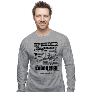 Daily_Deal_Shirts Long Sleeve Shirts, Unisex / Small / Sports Grey Speeder Bike Garage