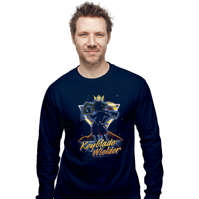 Shirts Long Sleeve Shirts, Unisex / Small / Navy Retro Keyblade Wielder