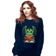Load image into Gallery viewer, Shirts Long Sleeve Shirts, Unisex / Small / Navy Dragon Dice
