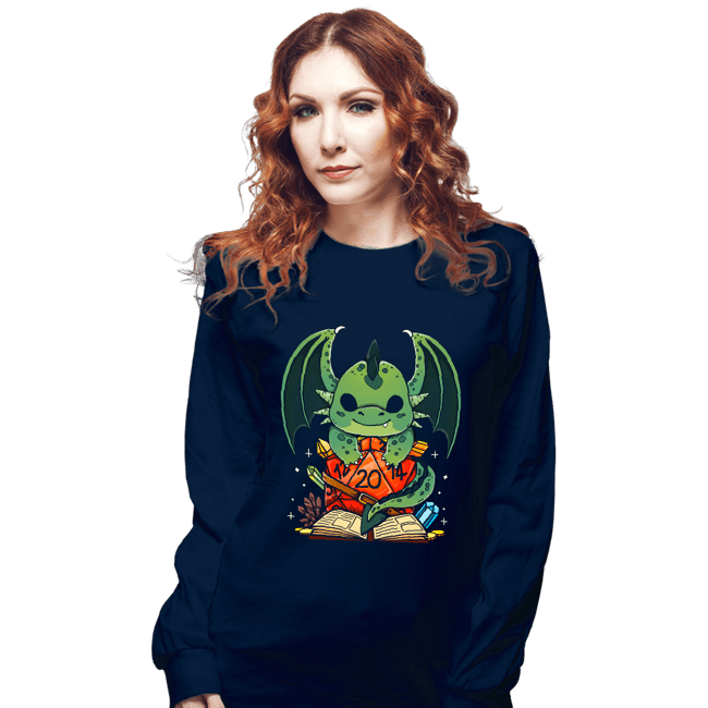Shirts Long Sleeve Shirts, Unisex / Small / Navy Dragon Dice
