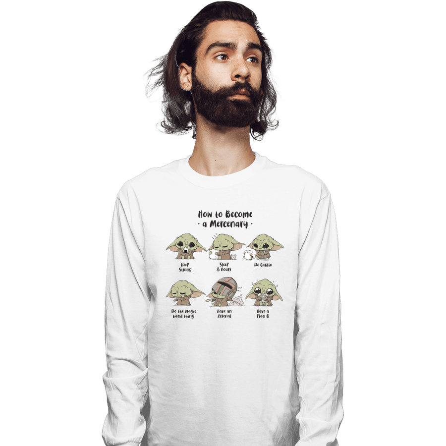 Shirts Long Sleeve Shirts, Unisex / Small / White Become A Mercenary