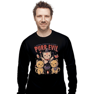 Shirts Long Sleeve Shirts, Unisex / Small / Black Purr Evil