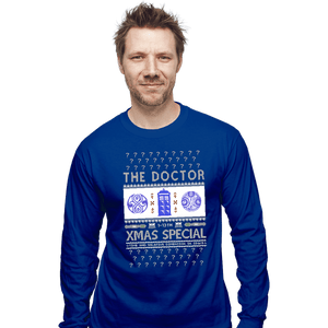 Shirts Long Sleeve Shirts, Unisex / Small / Royal Blue Doctor Ugly Sweater