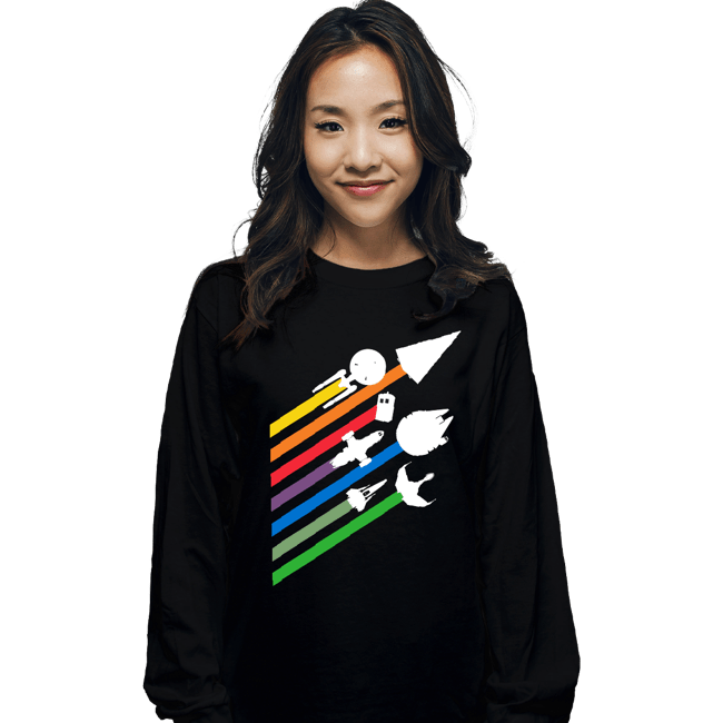 Shirts Long Sleeve Shirts, Unisex / Small / Black Scifi Streaks