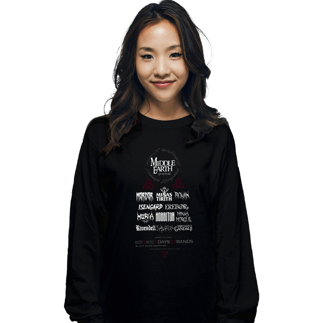 Shirts Long Sleeve Shirts, Unisex / Small / Black Middle Earth Festival