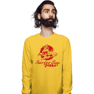 Daily_Deal_Shirts Long Sleeve Shirts, Unisex / Small / Gold Strange Pizza