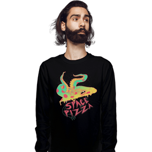 Shirts Long Sleeve Shirts, Unisex / Small / Black Space Pizza