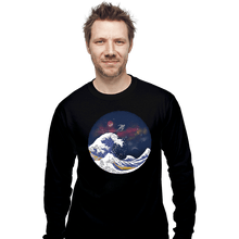 Load image into Gallery viewer, Daily_Deal_Shirts Long Sleeve Shirts, Unisex / Small / Black Surfing The Great Wave
