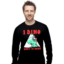 Load image into Gallery viewer, Shirts Long Sleeve Shirts, Unisex / Small / Black Confused Dino

