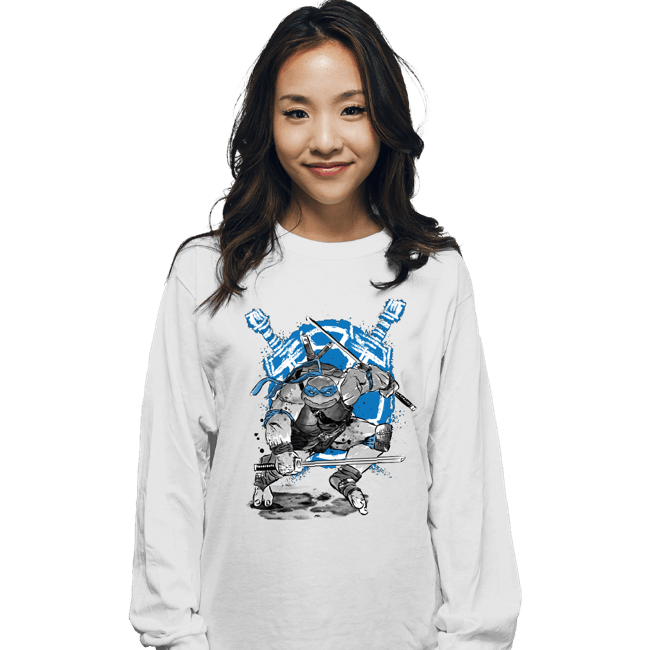 Daily_Deal_Shirts Long Sleeve Shirts, Unisex / Small / White Leonardo Sumi-e