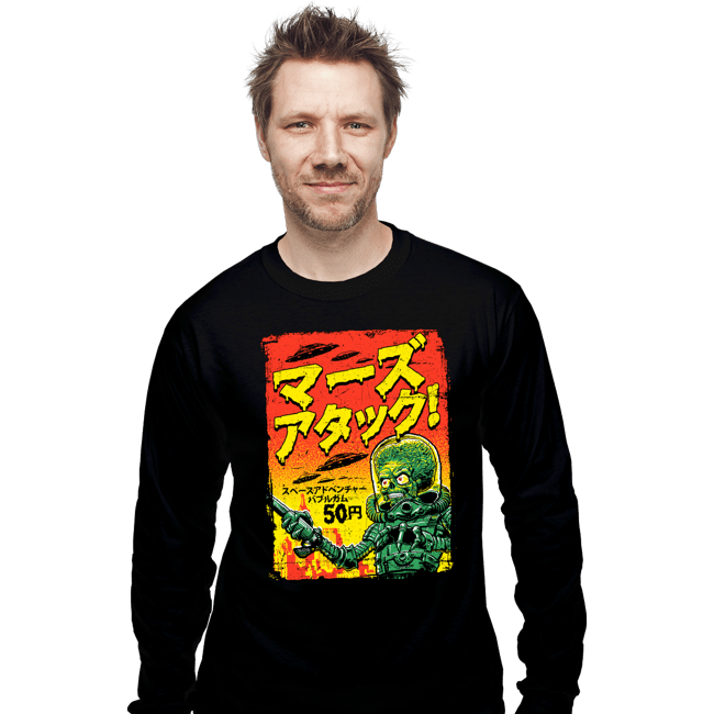 Shirts Long Sleeve Shirts, Unisex / Small / Black Mars Attacks