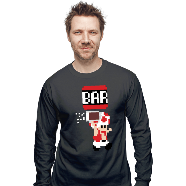 Shirts Long Sleeve Shirts, Unisex / Small / Charcoal To The Bar, Toad!