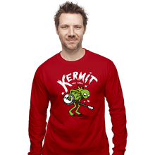Load image into Gallery viewer, Shirts Long Sleeve Shirts, Unisex / Small / Red Banjoist Frog
