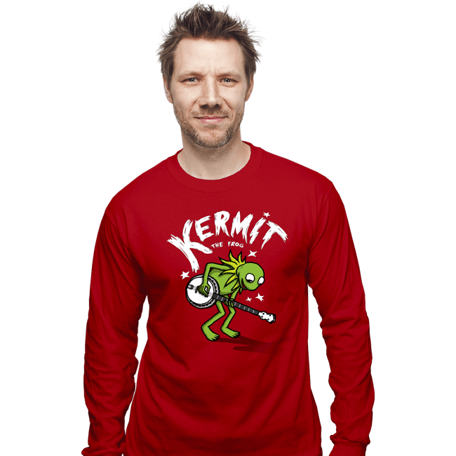 Shirts Long Sleeve Shirts, Unisex / Small / Red Banjoist Frog