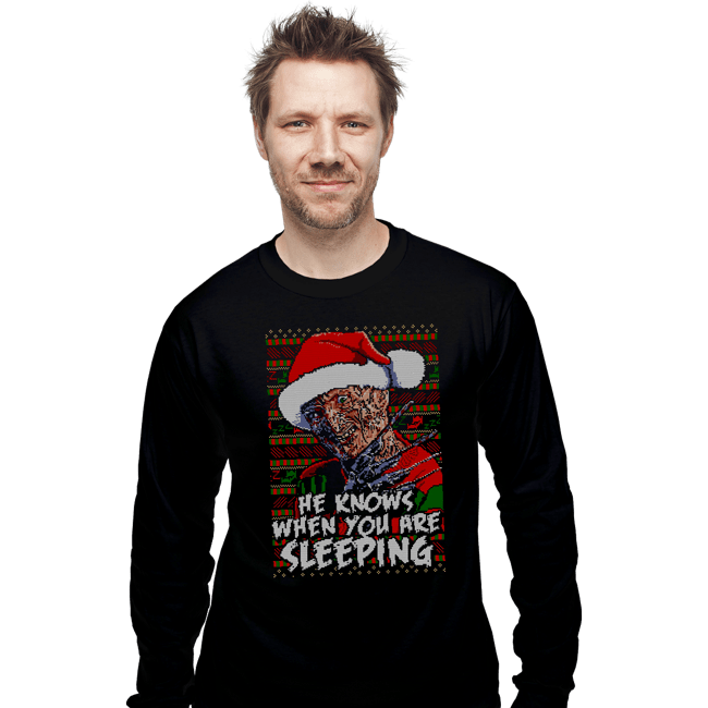 Secret_Shirts Long Sleeve Shirts, Unisex / Small / Black Sleeping Sweater