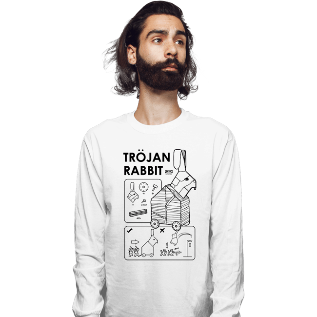 Secret_Shirts Long Sleeve Shirts, Unisex / Small / White The Trojan Rabbit
