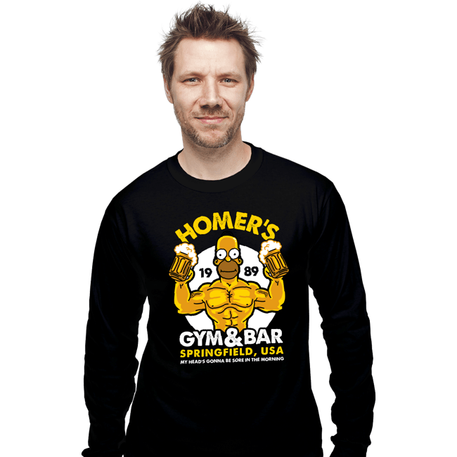 Shirts Long Sleeve Shirts, Unisex / Small / Black Homer's Gym