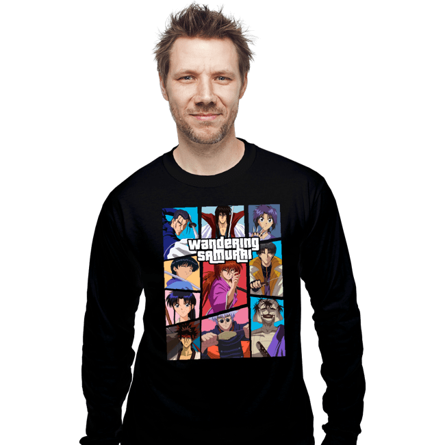 Daily_Deal_Shirts Long Sleeve Shirts, Unisex / Small / Black The Wandering Samurai