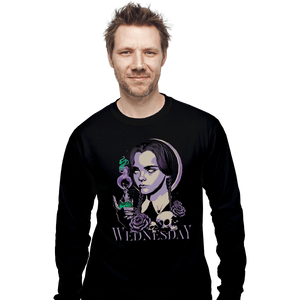 Shirts Long Sleeve Shirts, Unisex / Small / Black Wednesday Addams