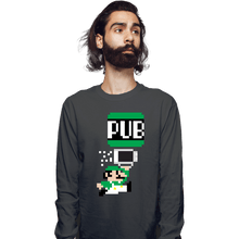 Load image into Gallery viewer, Shirts Long Sleeve Shirts, Unisex / Small / Charcoal To The Pub Luigi
