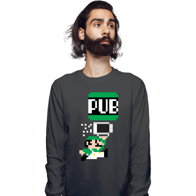 Shirts Long Sleeve Shirts, Unisex / Small / Charcoal To The Pub Luigi