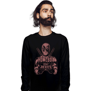 Shirts Long Sleeve Shirts, Unisex / Small / Black Homeboy Is My Jebus