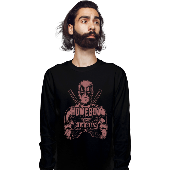 Shirts Long Sleeve Shirts, Unisex / Small / Black Homeboy Is My Jebus