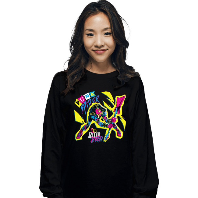 Daily_Deal_Shirts Long Sleeve Shirts, Unisex / Small / Black Punk Spider Is Not Dead