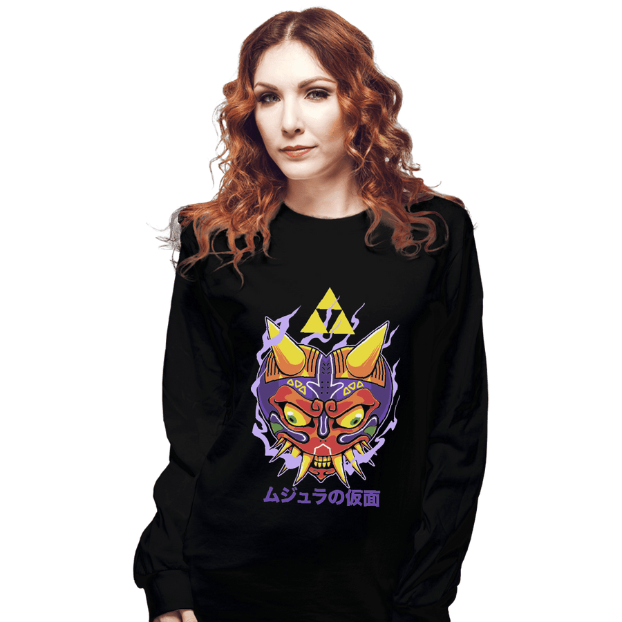 Shirts Long Sleeve Shirts, Unisex / Small / Black Majora's Oni Mask