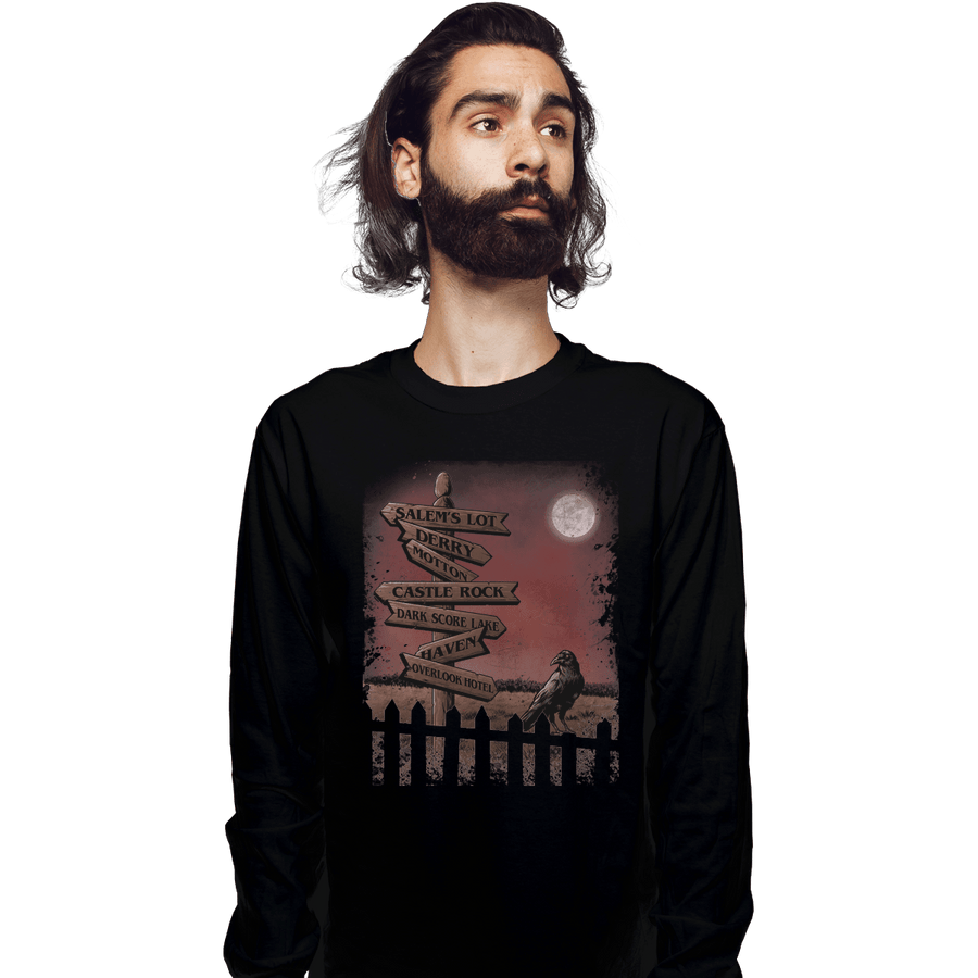 Shirts Long Sleeve Shirts, Unisex / Small / Black Horror Crossroads